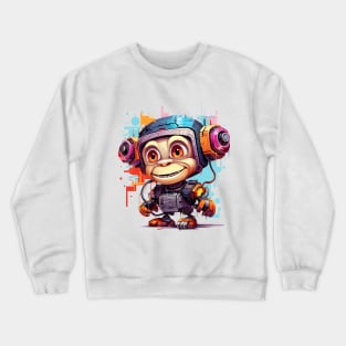 Cartoon monkey robots. T-Shirt, Sticker. Crewneck Sweatshirt